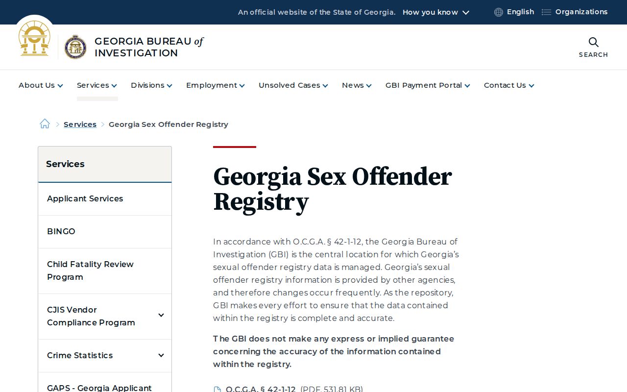 Georgia Sex Offender Registry guidance for an Atkinson County lookup