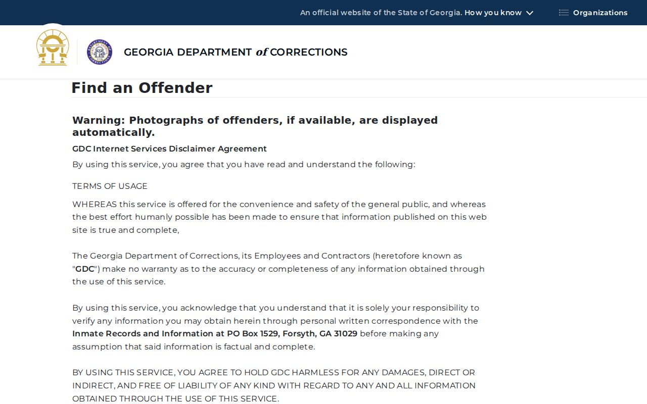 Willacoochee criminal records Georgia offender query