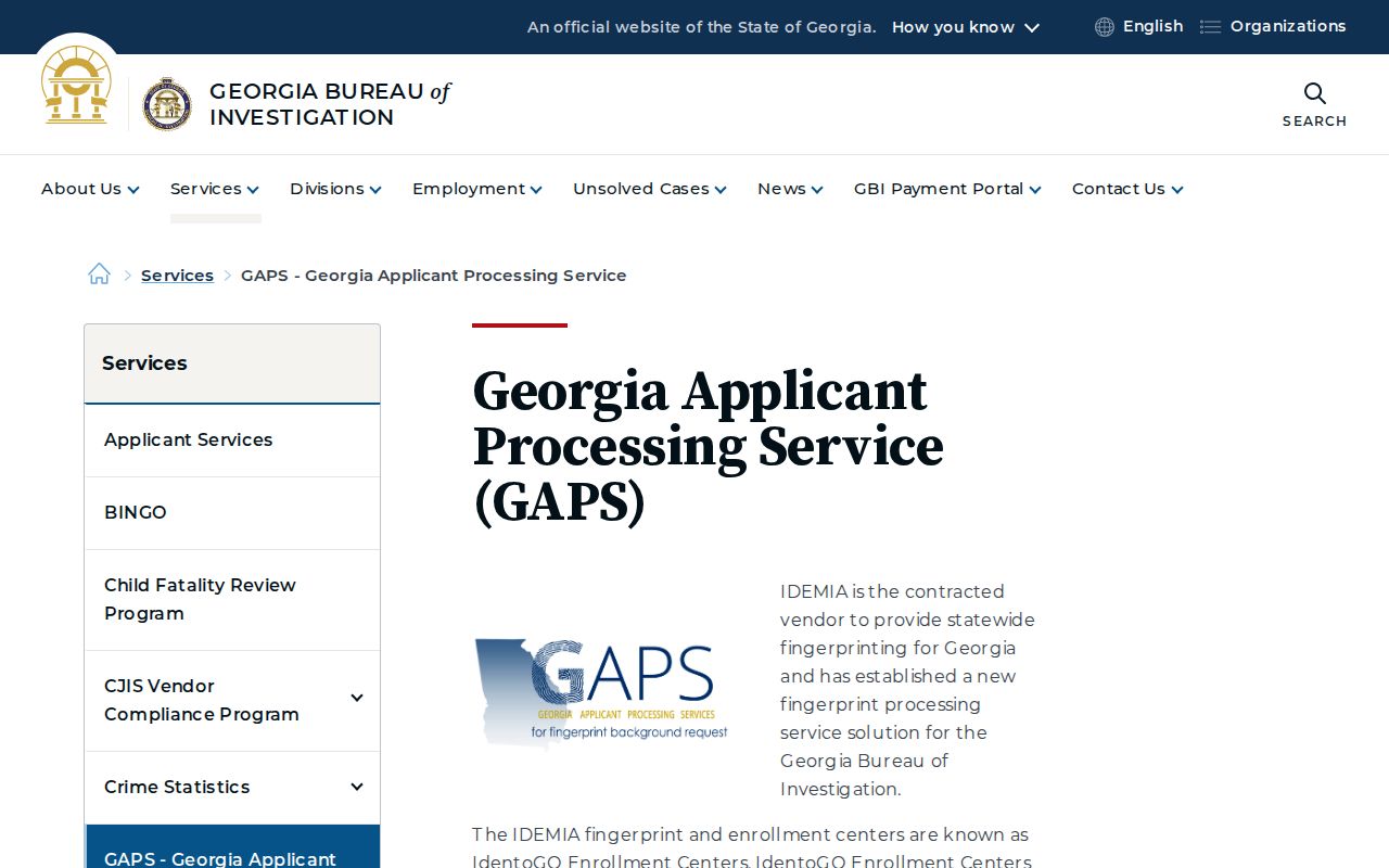 Atkinson County criminal court records and GAPS fingerprint service