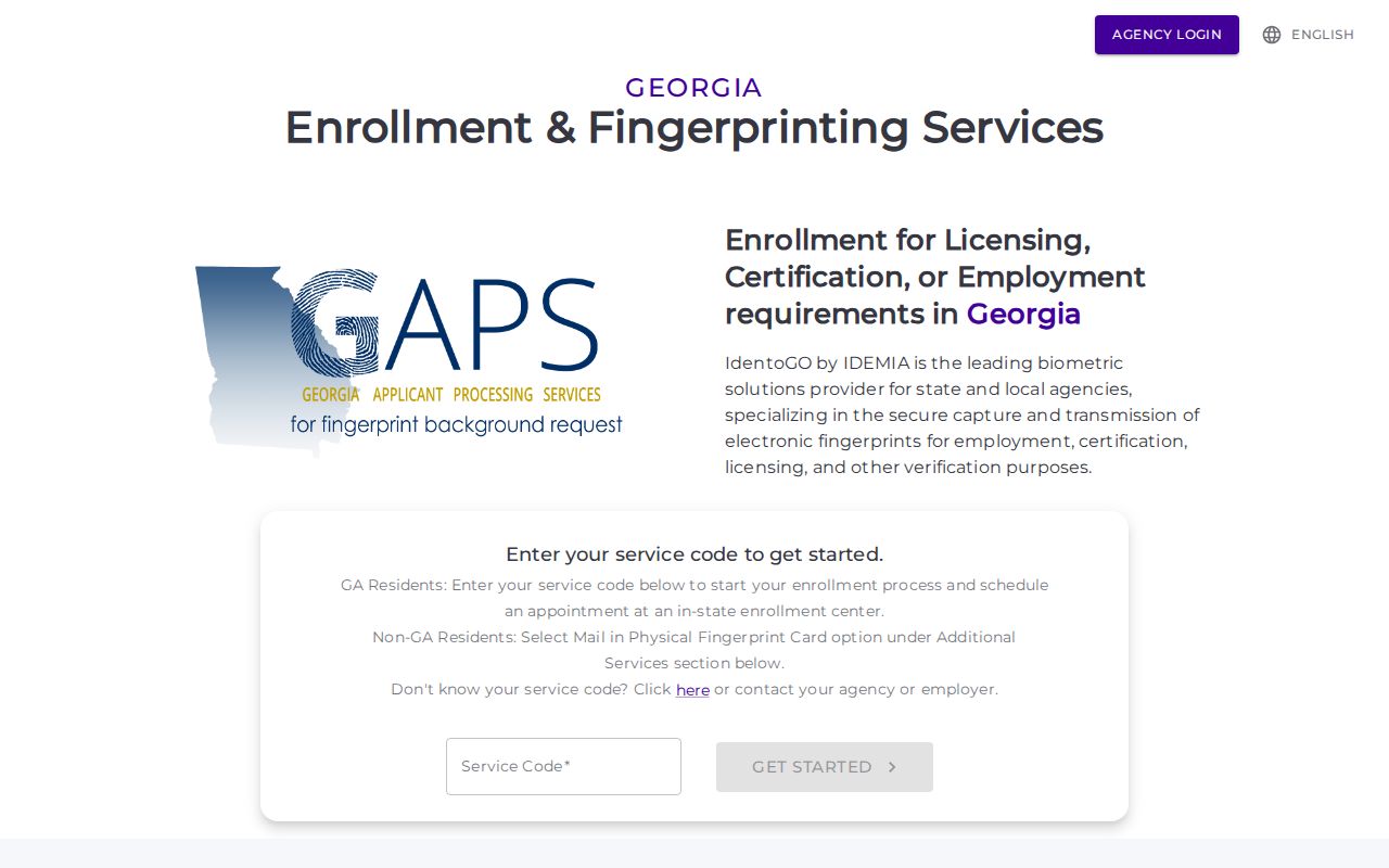 Georgia fingerprint service information relevant to Atkinson County sex offender registration