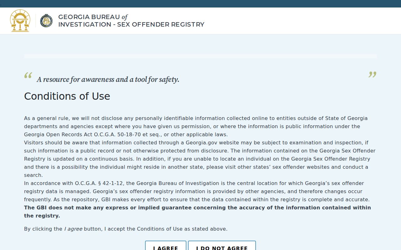 Atkinson County sex offender lookup at the Georgia registry gateway